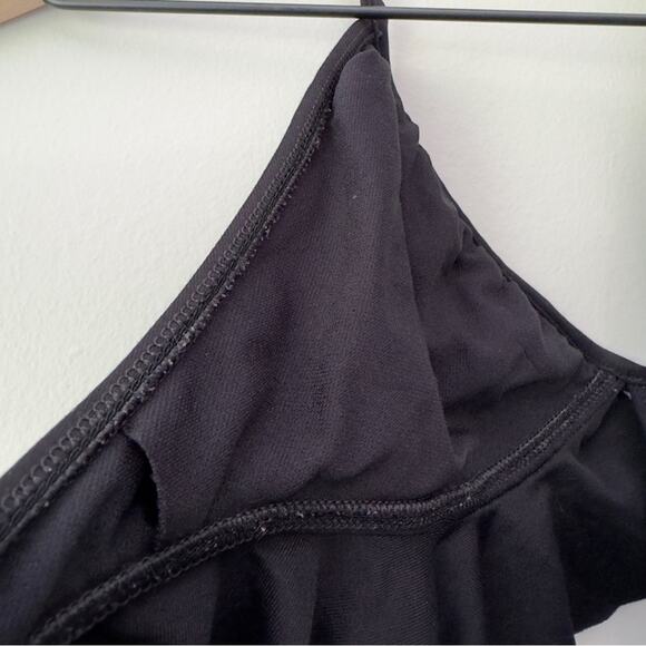 Vintage Ralph Lauren Bikini Swim Top Ruffle Halter Logo Back Gold Beach Pool EUC - Picture 7 of 11